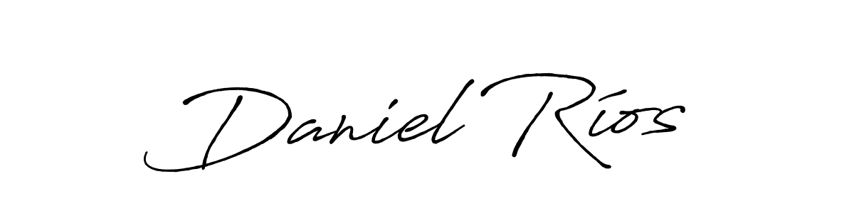 How to make Daniel Ríos name signature. Use Antro_Vectra_Bolder style for creating short signs online. This is the latest handwritten sign. Daniel Ríos signature style 7 images and pictures png