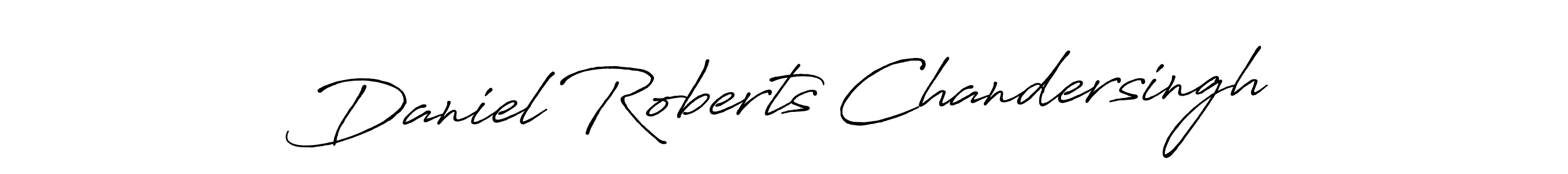 The best way (Antro_Vectra_Bolder) to make a short signature is to pick only two or three words in your name. The name Daniel Roberts Chandersingh include a total of six letters. For converting this name. Daniel Roberts Chandersingh signature style 7 images and pictures png