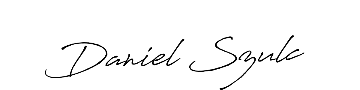 The best way (Antro_Vectra_Bolder) to make a short signature is to pick only two or three words in your name. The name Daniel Szulc include a total of six letters. For converting this name. Daniel Szulc signature style 7 images and pictures png