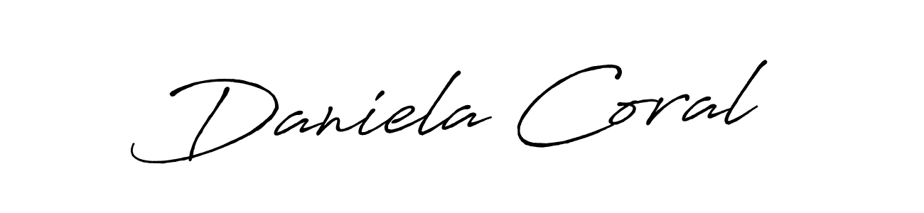 Similarly Antro_Vectra_Bolder is the best handwritten signature design. Signature creator online .You can use it as an online autograph creator for name Daniela Coral. Daniela Coral signature style 7 images and pictures png