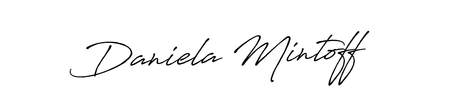 How to make Daniela Mintoff name signature. Use Antro_Vectra_Bolder style for creating short signs online. This is the latest handwritten sign. Daniela Mintoff signature style 7 images and pictures png