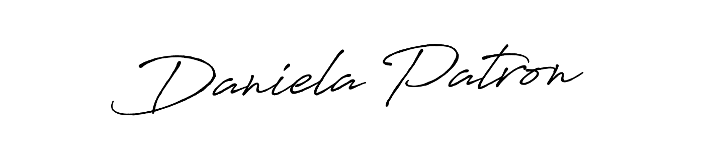 How to make Daniela Patron name signature. Use Antro_Vectra_Bolder style for creating short signs online. This is the latest handwritten sign. Daniela Patron signature style 7 images and pictures png