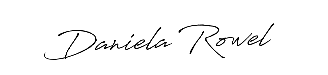 Antro_Vectra_Bolder is a professional signature style that is perfect for those who want to add a touch of class to their signature. It is also a great choice for those who want to make their signature more unique. Get Daniela Rowel name to fancy signature for free. Daniela Rowel signature style 7 images and pictures png