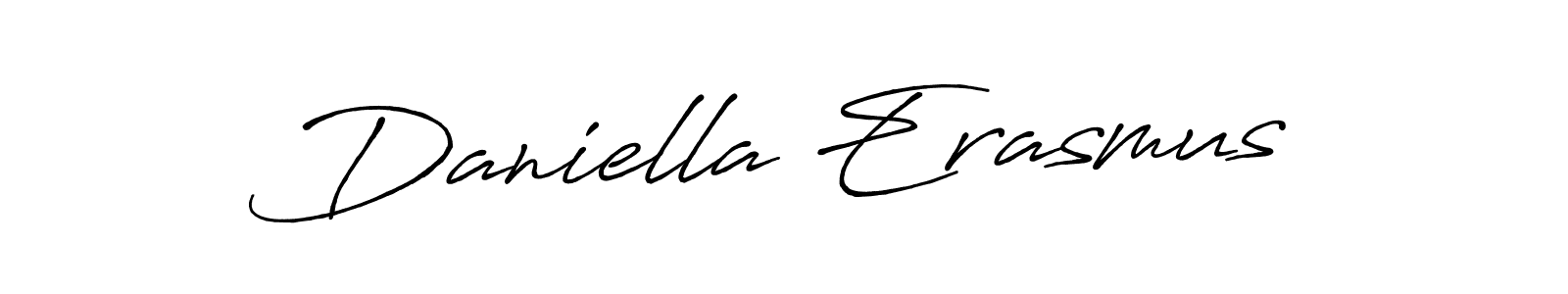 How to make Daniella Erasmus name signature. Use Antro_Vectra_Bolder style for creating short signs online. This is the latest handwritten sign. Daniella Erasmus signature style 7 images and pictures png