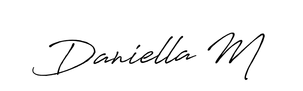 Antro_Vectra_Bolder is a professional signature style that is perfect for those who want to add a touch of class to their signature. It is also a great choice for those who want to make their signature more unique. Get Daniella M name to fancy signature for free. Daniella M signature style 7 images and pictures png