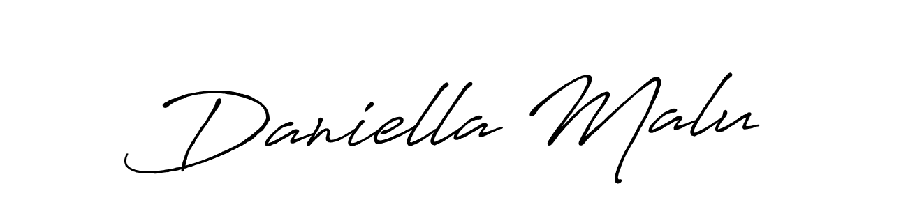 Make a beautiful signature design for name Daniella Malu. With this signature (Antro_Vectra_Bolder) style, you can create a handwritten signature for free. Daniella Malu signature style 7 images and pictures png