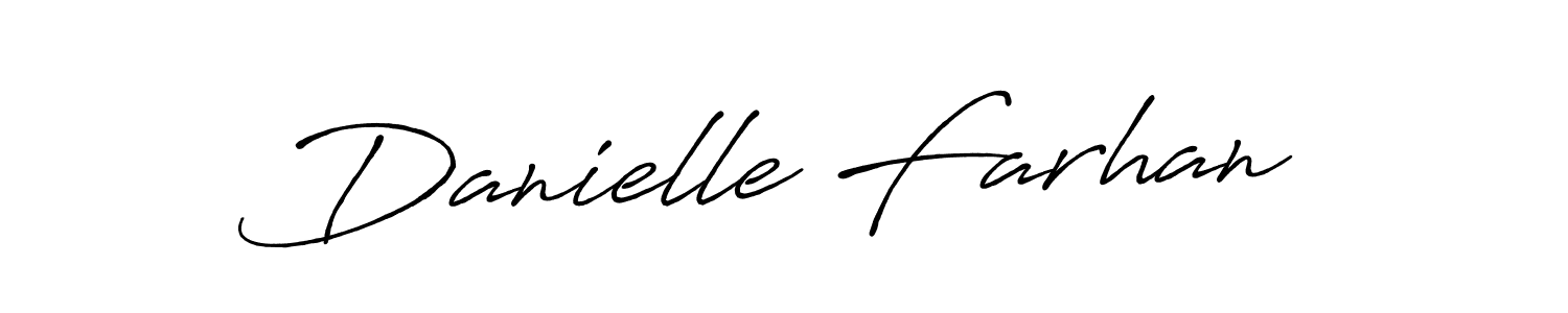 How to make Danielle Farhan name signature. Use Antro_Vectra_Bolder style for creating short signs online. This is the latest handwritten sign. Danielle Farhan signature style 7 images and pictures png