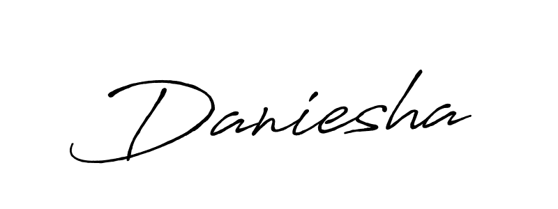 How to make Daniesha signature? Antro_Vectra_Bolder is a professional autograph style. Create handwritten signature for Daniesha name. Daniesha signature style 7 images and pictures png