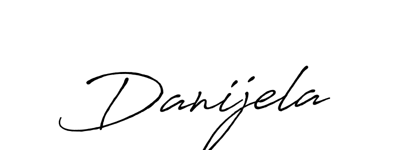 if you are searching for the best signature style for your name Danijela. so please give up your signature search. here we have designed multiple signature styles  using Antro_Vectra_Bolder. Danijela signature style 7 images and pictures png