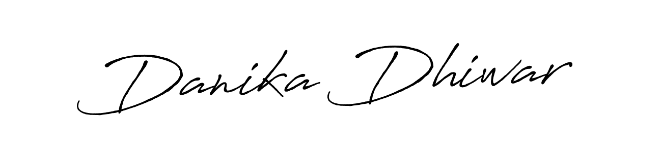 Create a beautiful signature design for name Danika Dhiwar. With this signature (Antro_Vectra_Bolder) fonts, you can make a handwritten signature for free. Danika Dhiwar signature style 7 images and pictures png