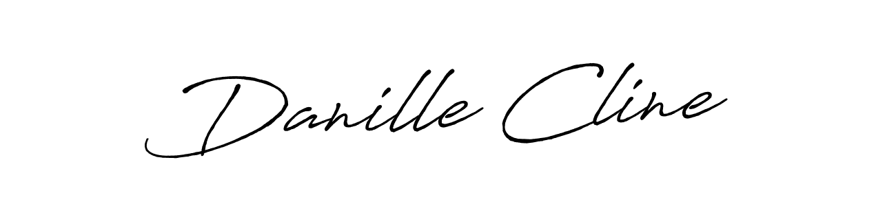 How to make Danille Cline name signature. Use Antro_Vectra_Bolder style for creating short signs online. This is the latest handwritten sign. Danille Cline signature style 7 images and pictures png