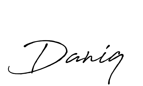 Make a beautiful signature design for name Daniq. Use this online signature maker to create a handwritten signature for free. Daniq signature style 7 images and pictures png