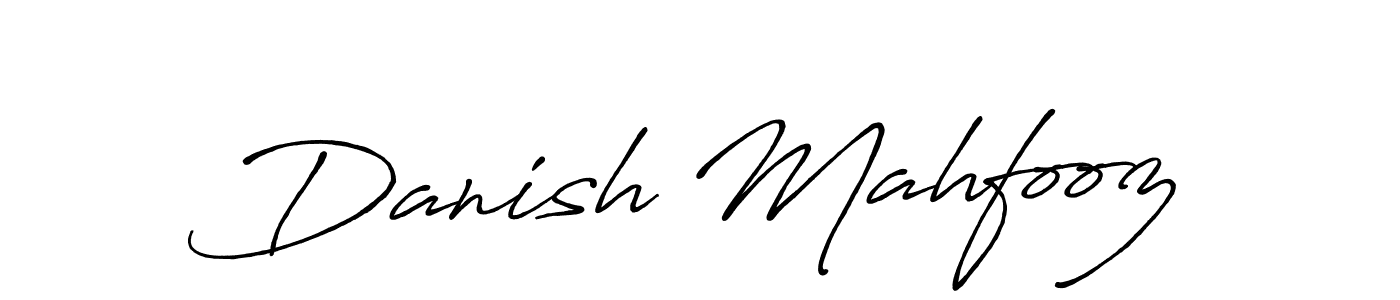 How to make Danish Mahfooz name signature. Use Antro_Vectra_Bolder style for creating short signs online. This is the latest handwritten sign. Danish Mahfooz signature style 7 images and pictures png