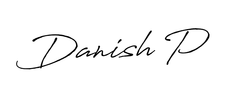 Use a signature maker to create a handwritten signature online. With this signature software, you can design (Antro_Vectra_Bolder) your own signature for name Danish P. Danish P signature style 7 images and pictures png