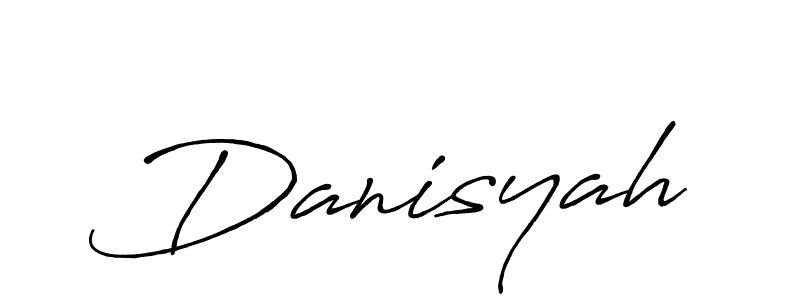 The best way (Antro_Vectra_Bolder) to make a short signature is to pick only two or three words in your name. The name Danisyah include a total of six letters. For converting this name. Danisyah signature style 7 images and pictures png