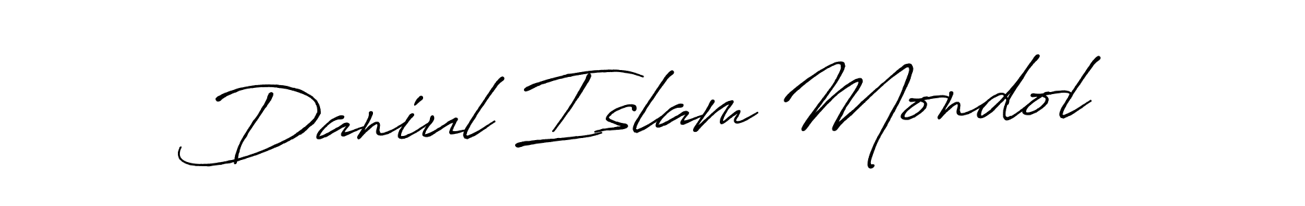 Make a beautiful signature design for name Daniul Islam Mondol. With this signature (Antro_Vectra_Bolder) style, you can create a handwritten signature for free. Daniul Islam Mondol signature style 7 images and pictures png