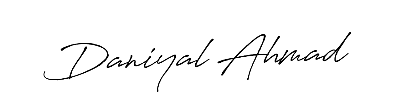 Design your own signature with our free online signature maker. With this signature software, you can create a handwritten (Antro_Vectra_Bolder) signature for name Daniyal Ahmad. Daniyal Ahmad signature style 7 images and pictures png