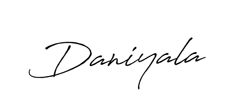 Make a beautiful signature design for name Daniyala. With this signature (Antro_Vectra_Bolder) style, you can create a handwritten signature for free. Daniyala signature style 7 images and pictures png