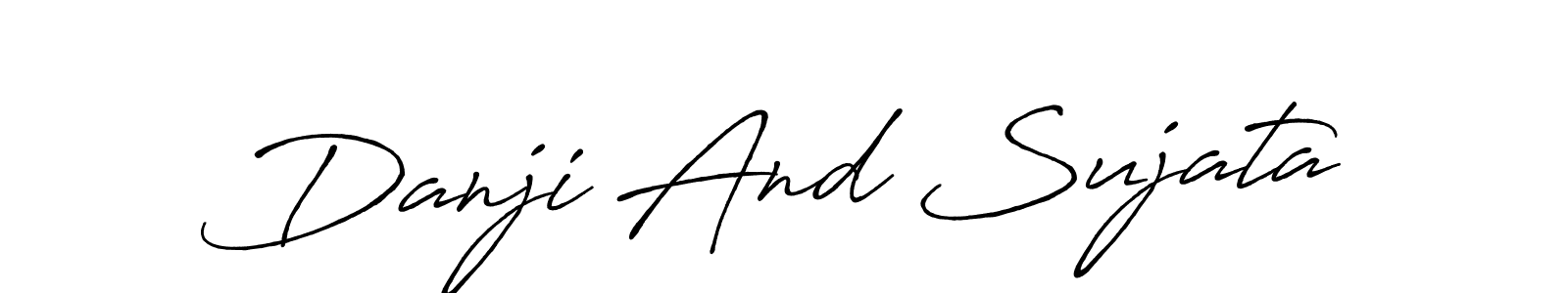 Similarly Antro_Vectra_Bolder is the best handwritten signature design. Signature creator online .You can use it as an online autograph creator for name Danji And Sujata. Danji And Sujata signature style 7 images and pictures png