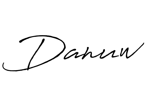 How to make Danuw signature? Antro_Vectra_Bolder is a professional autograph style. Create handwritten signature for Danuw name. Danuw signature style 7 images and pictures png
