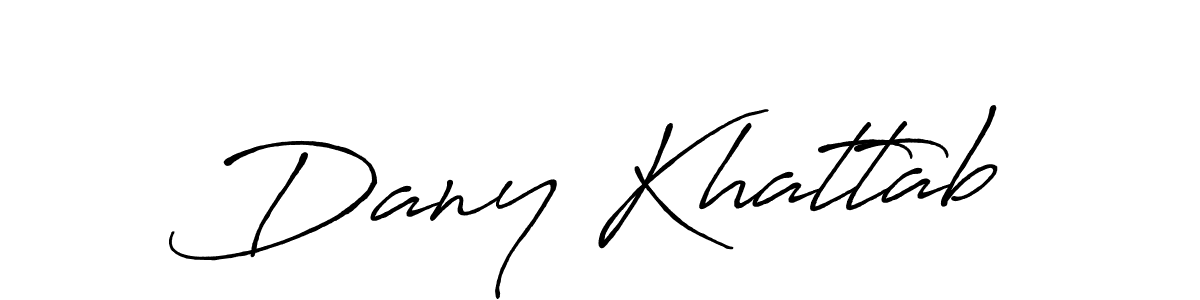 if you are searching for the best signature style for your name Dany Khattab. so please give up your signature search. here we have designed multiple signature styles  using Antro_Vectra_Bolder. Dany Khattab signature style 7 images and pictures png