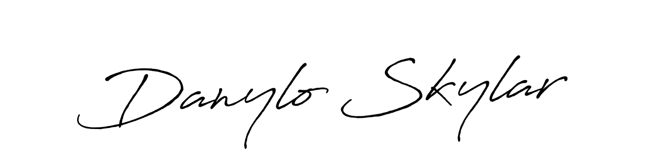 Create a beautiful signature design for name Danylo Skylar. With this signature (Antro_Vectra_Bolder) fonts, you can make a handwritten signature for free. Danylo Skylar signature style 7 images and pictures png