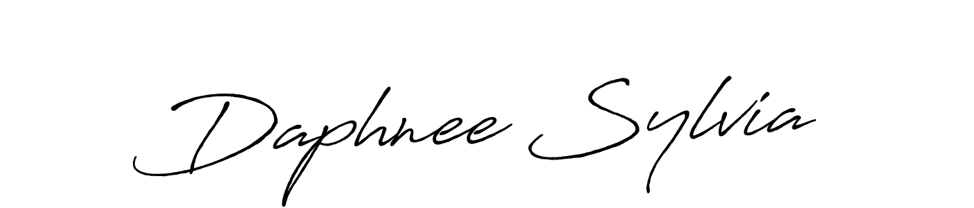 Daphnee Sylvia stylish signature style. Best Handwritten Sign (Antro_Vectra_Bolder) for my name. Handwritten Signature Collection Ideas for my name Daphnee Sylvia. Daphnee Sylvia signature style 7 images and pictures png