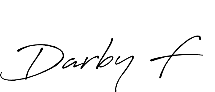 Darby F stylish signature style. Best Handwritten Sign (Antro_Vectra_Bolder) for my name. Handwritten Signature Collection Ideas for my name Darby F. Darby F signature style 7 images and pictures png