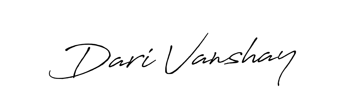 Similarly Antro_Vectra_Bolder is the best handwritten signature design. Signature creator online .You can use it as an online autograph creator for name Dari Vanshay. Dari Vanshay signature style 7 images and pictures png