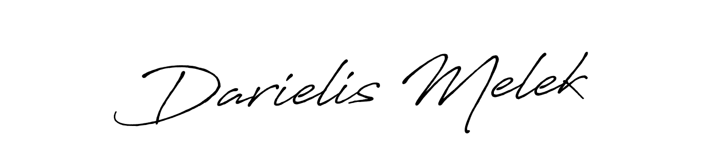 Antro_Vectra_Bolder is a professional signature style that is perfect for those who want to add a touch of class to their signature. It is also a great choice for those who want to make their signature more unique. Get Darielis Melek name to fancy signature for free. Darielis Melek signature style 7 images and pictures png