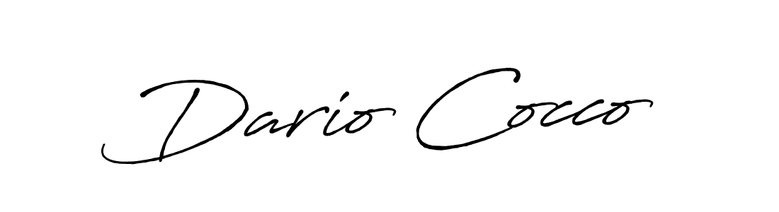 How to make Dario Cocco signature? Antro_Vectra_Bolder is a professional autograph style. Create handwritten signature for Dario Cocco name. Dario Cocco signature style 7 images and pictures png