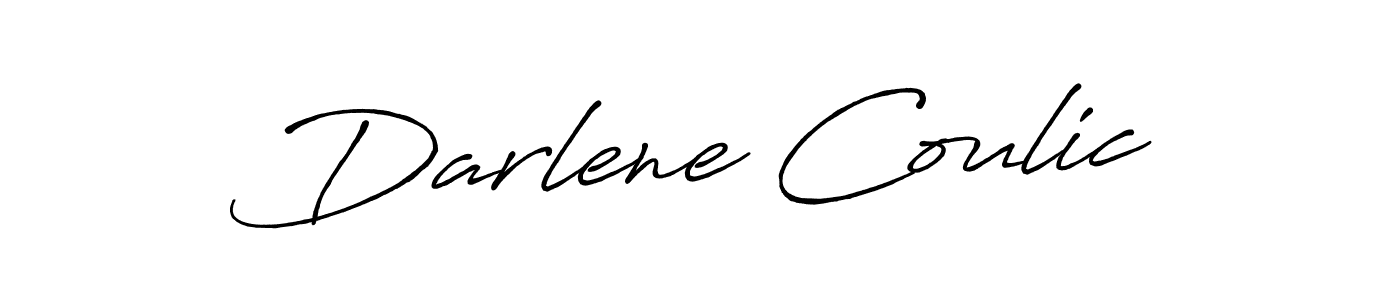 Also You can easily find your signature by using the search form. We will create Darlene Coulic name handwritten signature images for you free of cost using Antro_Vectra_Bolder sign style. Darlene Coulic signature style 7 images and pictures png