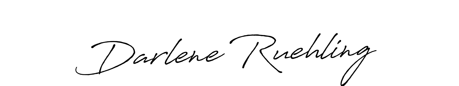 Create a beautiful signature design for name Darlene Ruehling. With this signature (Antro_Vectra_Bolder) fonts, you can make a handwritten signature for free. Darlene Ruehling signature style 7 images and pictures png