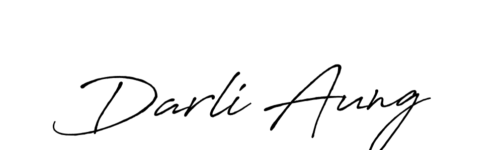 The best way (Antro_Vectra_Bolder) to make a short signature is to pick only two or three words in your name. The name Darli Aung include a total of six letters. For converting this name. Darli Aung signature style 7 images and pictures png