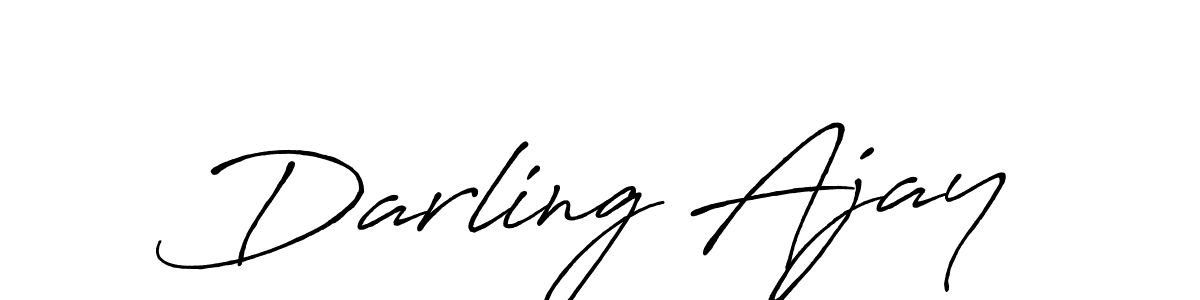 How to make Darling Ajay name signature. Use Antro_Vectra_Bolder style for creating short signs online. This is the latest handwritten sign. Darling Ajay signature style 7 images and pictures png