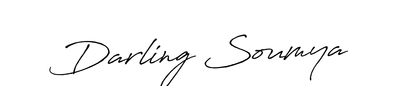 How to make Darling Soumya name signature. Use Antro_Vectra_Bolder style for creating short signs online. This is the latest handwritten sign. Darling Soumya signature style 7 images and pictures png