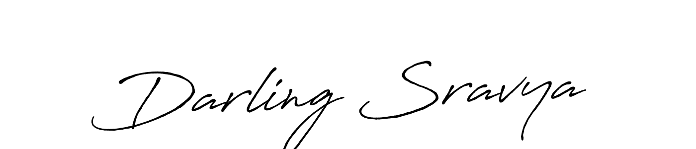 How to make Darling Sravya name signature. Use Antro_Vectra_Bolder style for creating short signs online. This is the latest handwritten sign. Darling Sravya signature style 7 images and pictures png