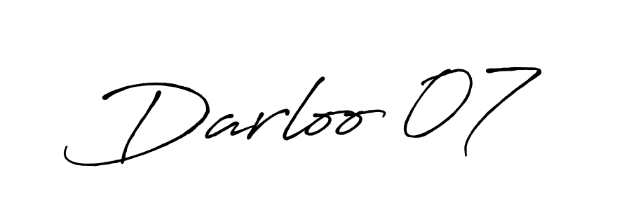Use a signature maker to create a handwritten signature online. With this signature software, you can design (Antro_Vectra_Bolder) your own signature for name Darloo 07. Darloo 07 signature style 7 images and pictures png