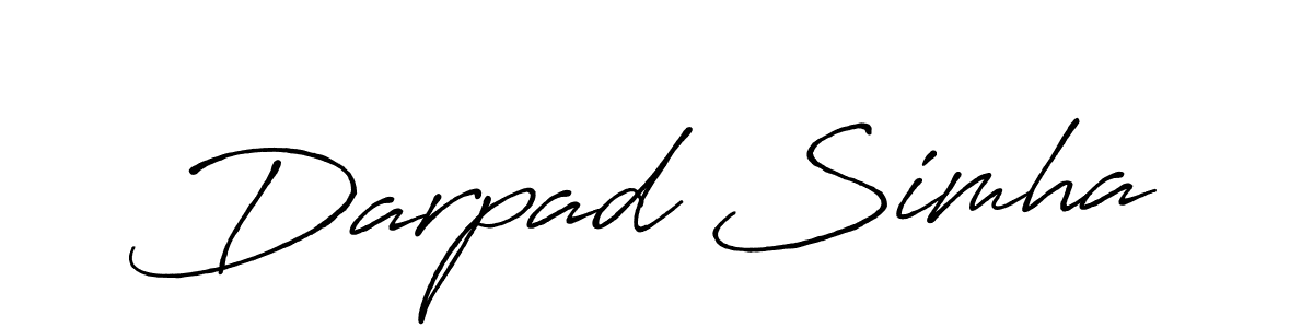 Make a beautiful signature design for name Darpad Simha. With this signature (Antro_Vectra_Bolder) style, you can create a handwritten signature for free. Darpad Simha signature style 7 images and pictures png