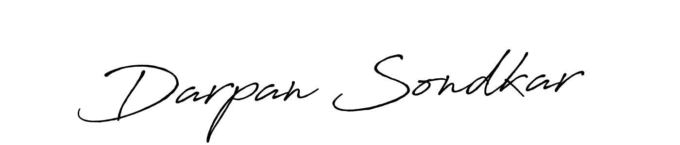 How to make Darpan Sondkar name signature. Use Antro_Vectra_Bolder style for creating short signs online. This is the latest handwritten sign. Darpan Sondkar signature style 7 images and pictures png