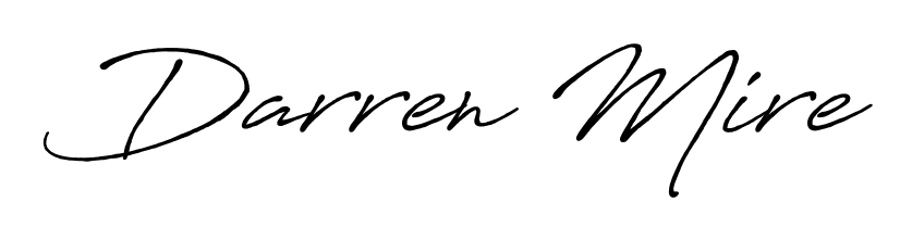 Express your personality with a custom Darren Mire signature crafted with Antro_Vectra_Bolder typography. Free transparent PNG download available. Darren Mire signature style 7 images and pictures png