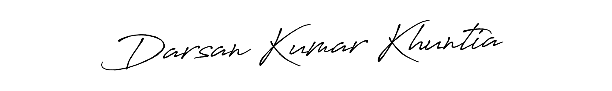 Create a beautiful signature design for name Darsan Kumar Khuntia. With this signature (Antro_Vectra_Bolder) fonts, you can make a handwritten signature for free. Darsan Kumar Khuntia signature style 7 images and pictures png