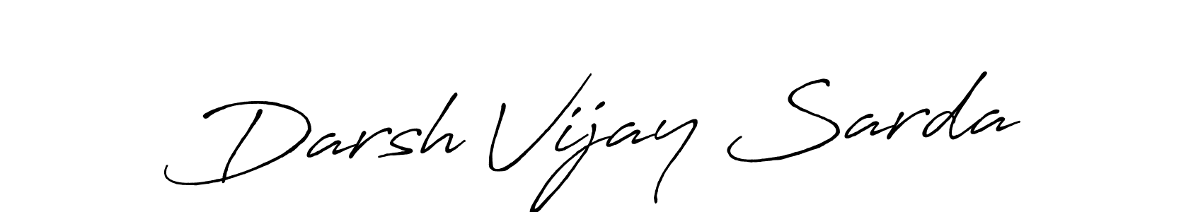 The best way (Antro_Vectra_Bolder) to make a short signature is to pick only two or three words in your name. The name Darsh Vijay Sarda include a total of six letters. For converting this name. Darsh Vijay Sarda signature style 7 images and pictures png