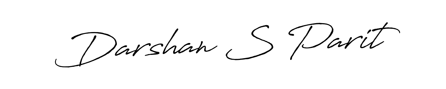 How to make Darshan S Parit name signature. Use Antro_Vectra_Bolder style for creating short signs online. This is the latest handwritten sign. Darshan S Parit signature style 7 images and pictures png