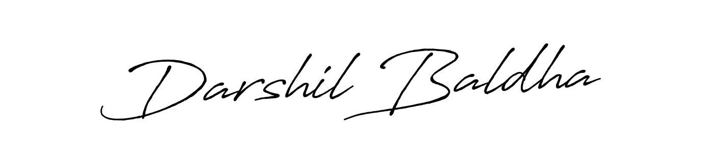 Create a beautiful signature design for name Darshil Baldha. With this signature (Antro_Vectra_Bolder) fonts, you can make a handwritten signature for free. Darshil Baldha signature style 7 images and pictures png
