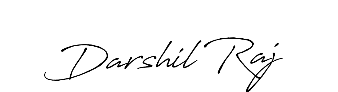 Make a beautiful signature design for name Darshil Raj. With this signature (Antro_Vectra_Bolder) style, you can create a handwritten signature for free. Darshil Raj signature style 7 images and pictures png