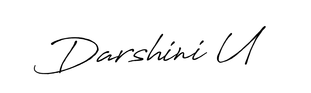 Create a beautiful signature design for name Darshini U. With this signature (Antro_Vectra_Bolder) fonts, you can make a handwritten signature for free. Darshini U signature style 7 images and pictures png