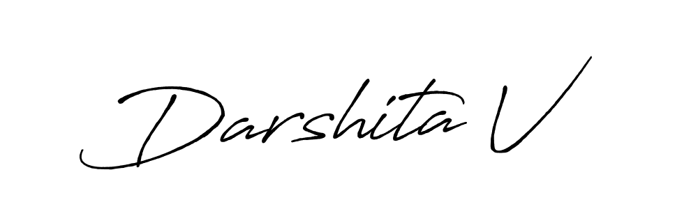 How to make Darshita V name signature. Use Antro_Vectra_Bolder style for creating short signs online. This is the latest handwritten sign. Darshita V signature style 7 images and pictures png