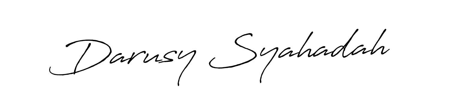 Design your own signature with our free online signature maker. With this signature software, you can create a handwritten (Antro_Vectra_Bolder) signature for name Darusy Syahadah. Darusy Syahadah signature style 7 images and pictures png