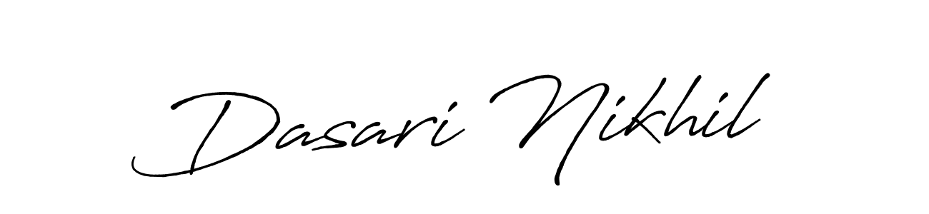 You should practise on your own different ways (Antro_Vectra_Bolder) to write your name (Dasari Nikhil) in signature. don't let someone else do it for you. Dasari Nikhil signature style 7 images and pictures png